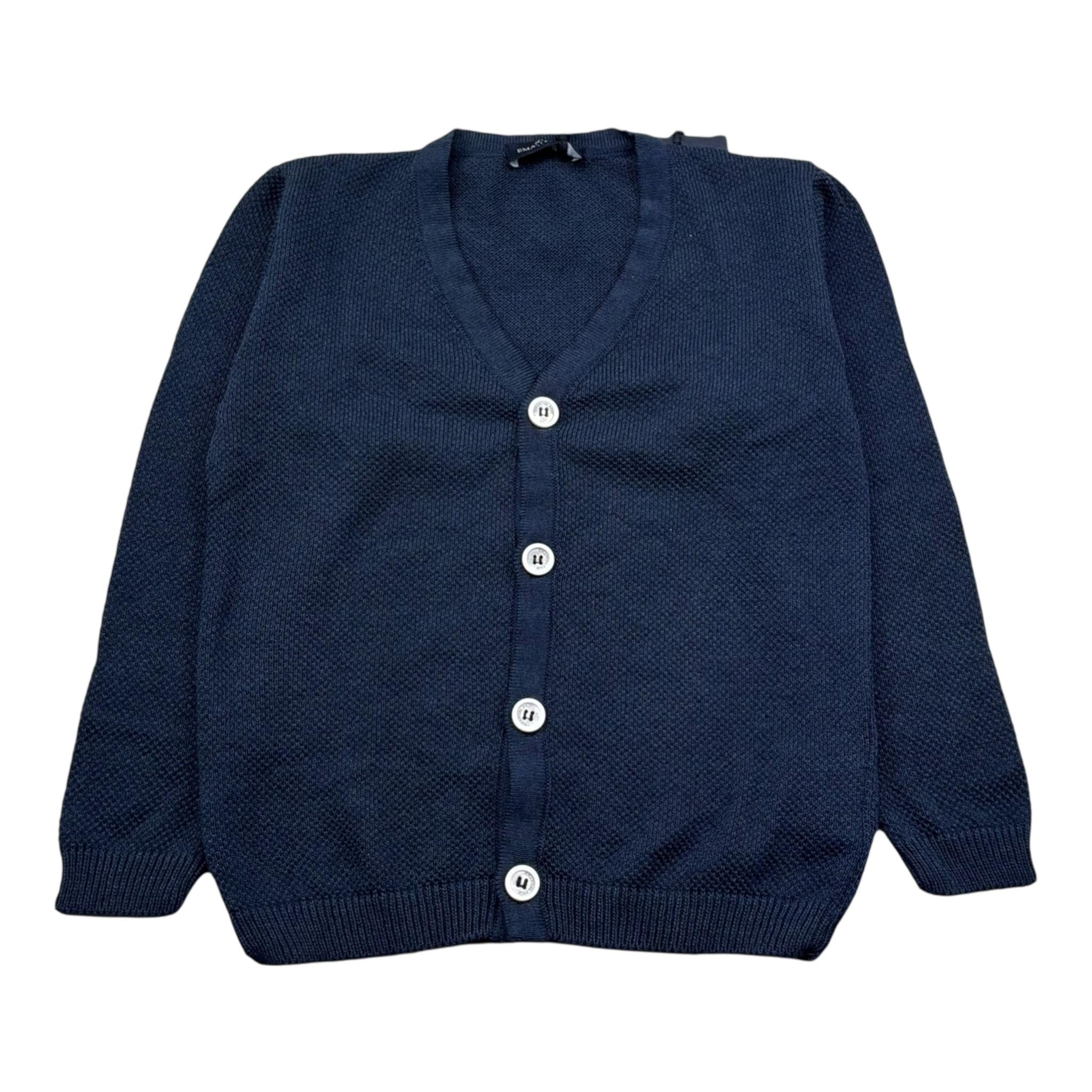 Emanuel Pris Cardigan Tinta Unita Scollo A V per Bambino ECA004R BLU EMANUEL PRIS 