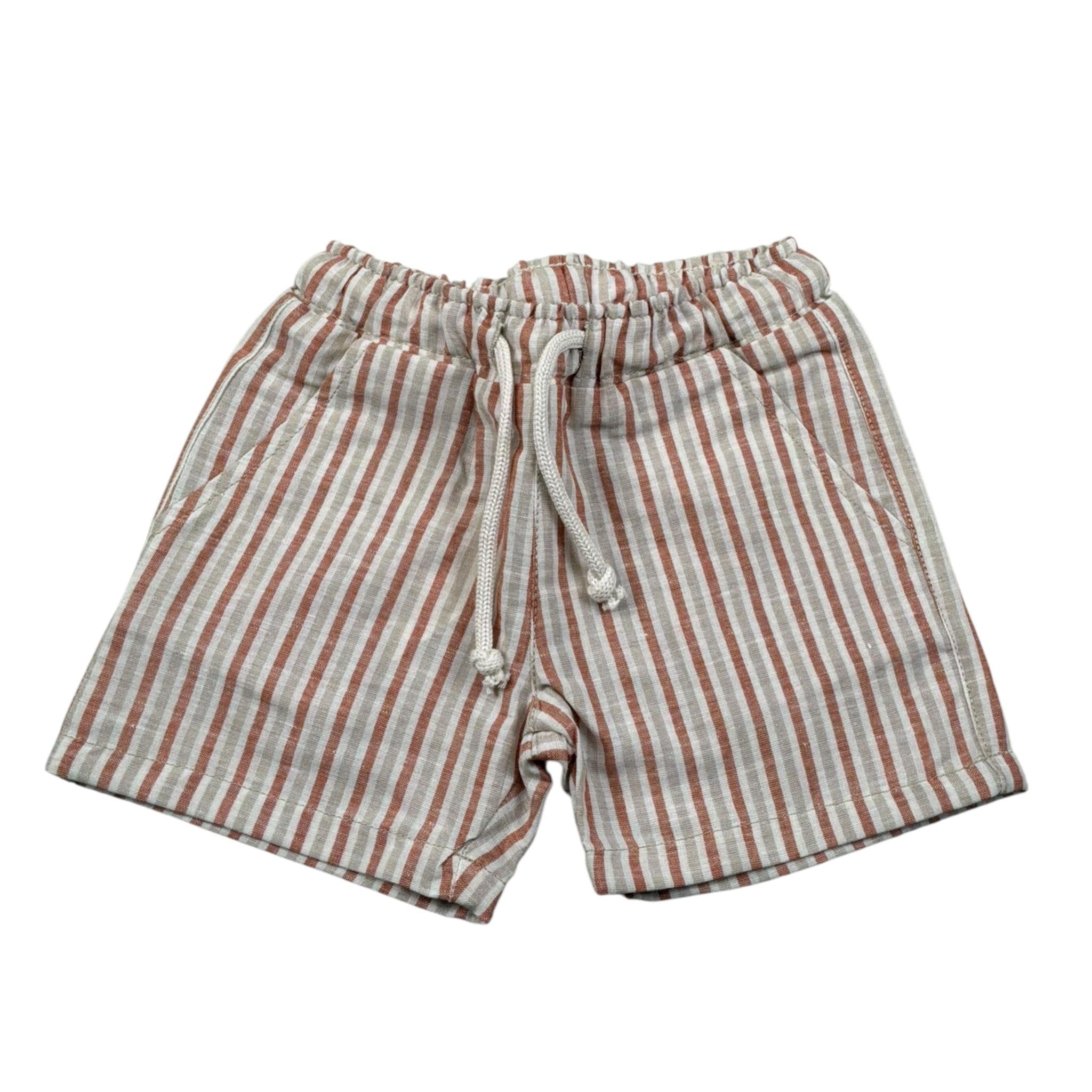 Siviglia Bermuda con Elastico In Vita Fantasia A Righe per Neonato SVNSO17307 BEIGE SIVIGLIA 