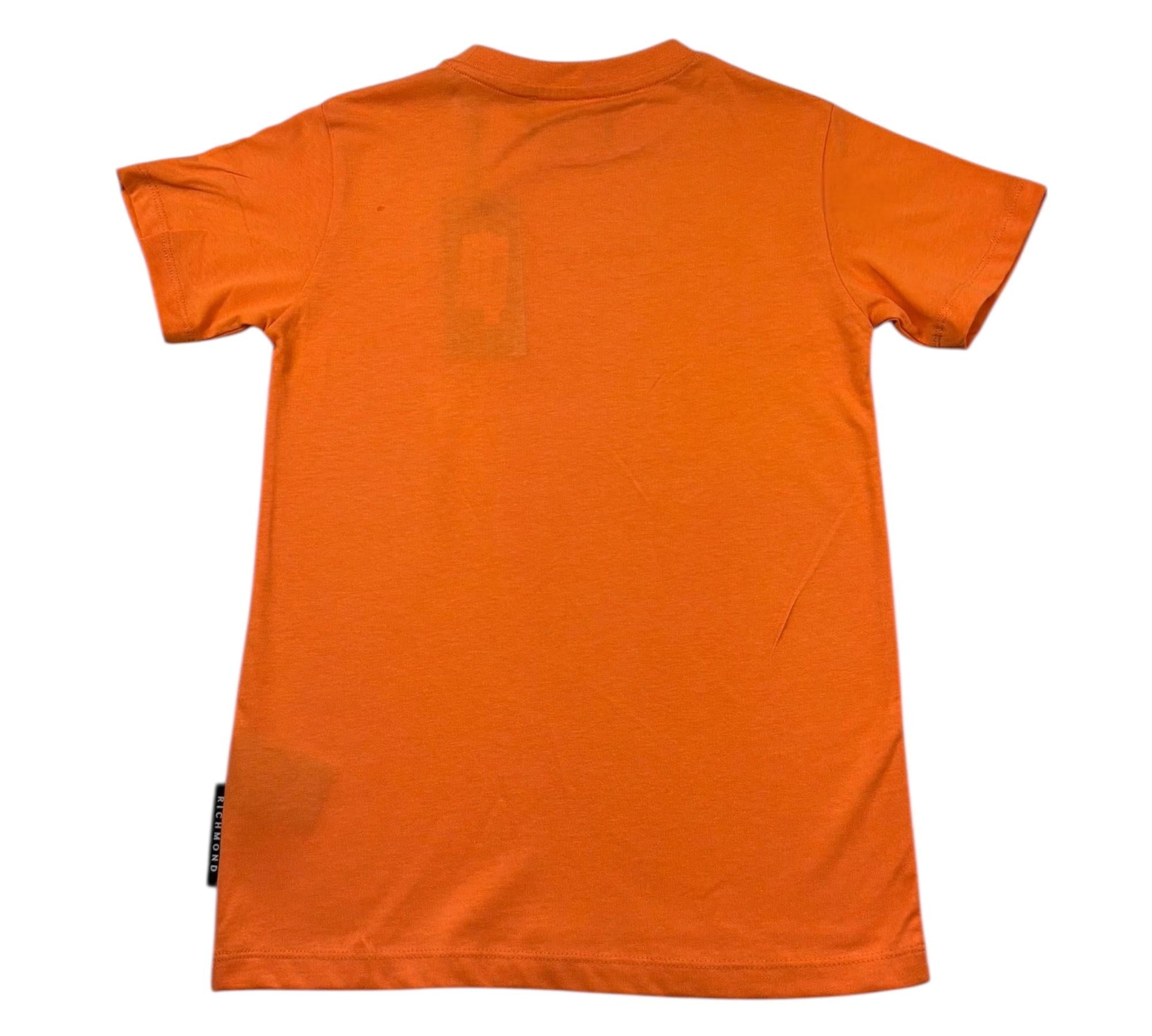 John Richmond T-Shirt Girocollo Tinta Unita con Logo per Bambino RBP26055TS ARANCIONE JOHN RICHMOND 