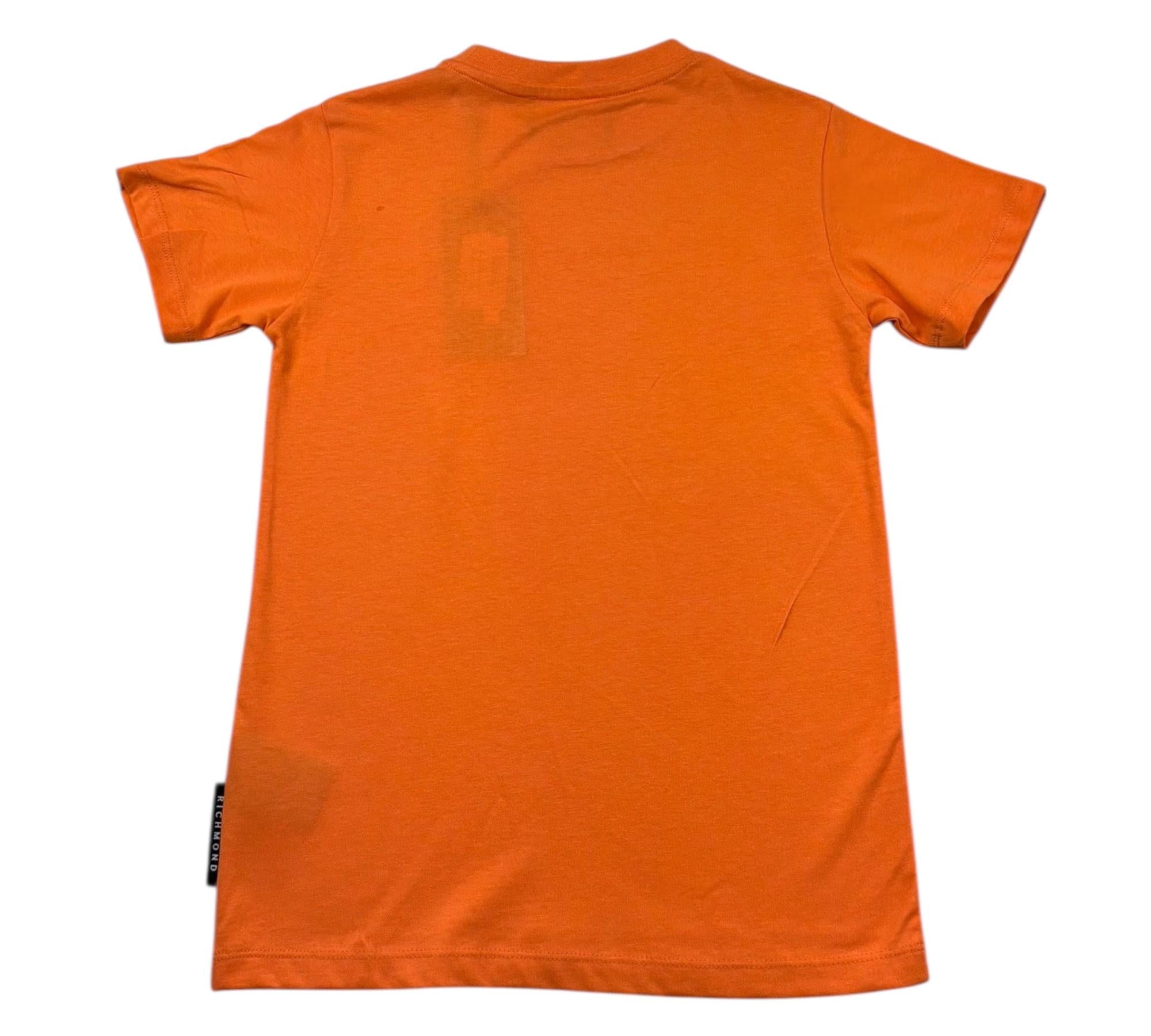 John Richmond T-Shirt Girocollo Tinta Unita con Logo per Bambino RBP26055TS ARANCIONE JOHN RICHMOND 