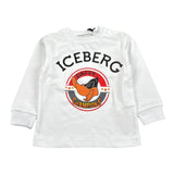 Iceberg Shirt Girocollo Tinta Unita con Stampa per Neonato TSICE5328B BIANCO ICEBERG 