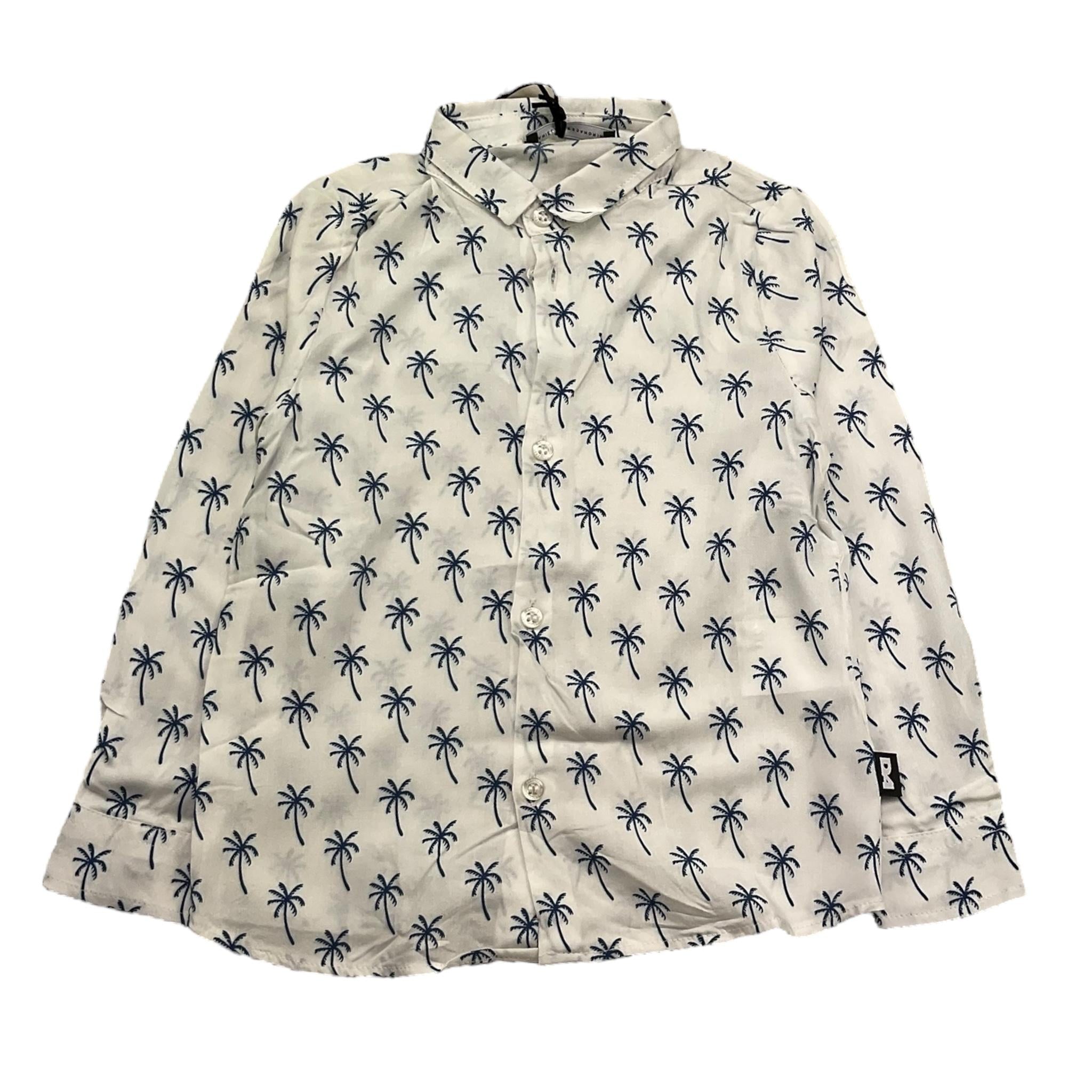 Daniele Alessandrini Camicia Manica Lunga Tinta Unitacon Palme per Bambino 1295C0899J BIANCO DANIELE ALESSANDRINI 