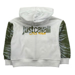 Just Cavalli Felpa con Zip E Cappuccio Tinta Unita con Maniche In Contrasto per Neonato JIP26082FE BIANCO JUST CAVALLI 