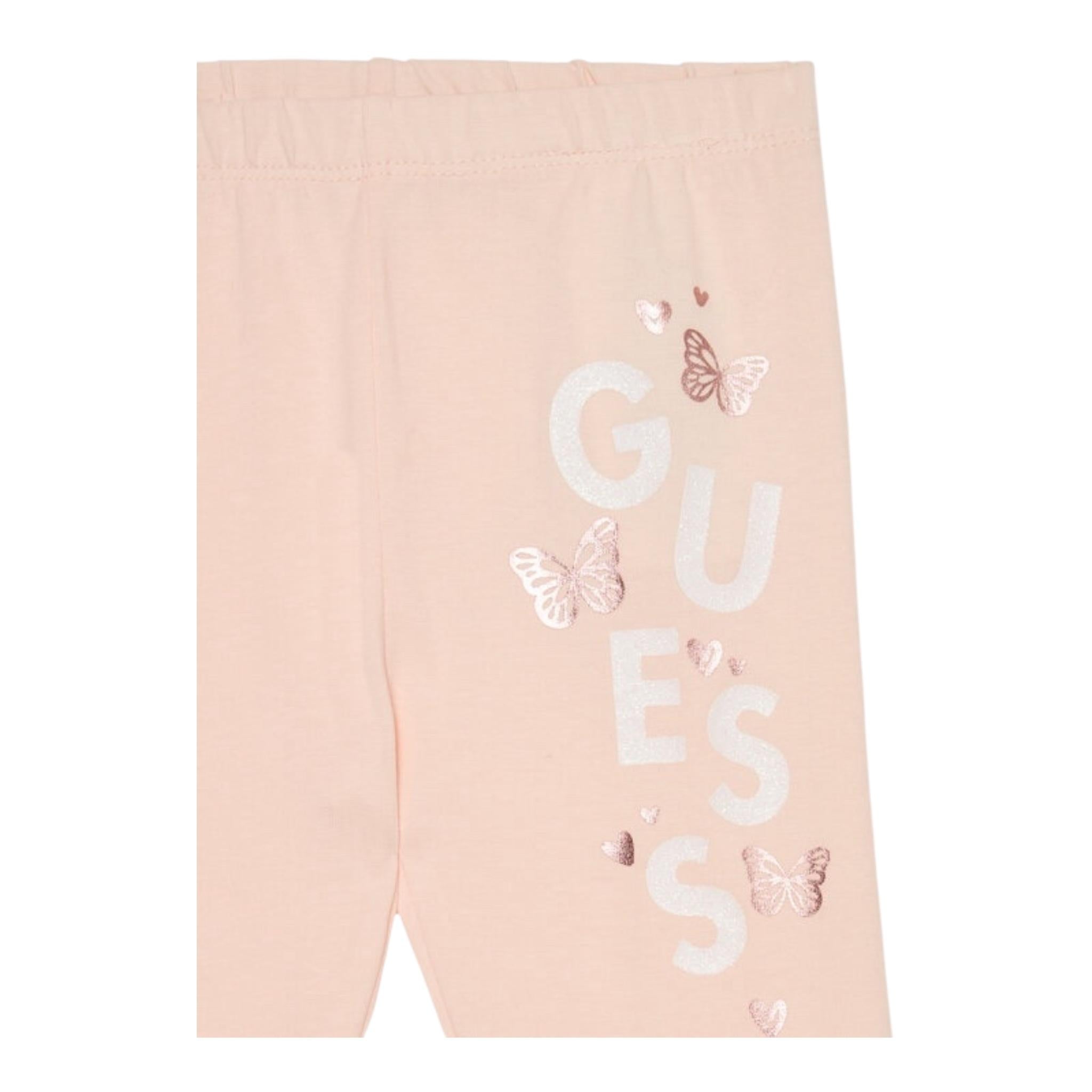 Guess Leggins Tinta Unita con Logo per Neonata K5RB02J1314 ROSA GUESS 