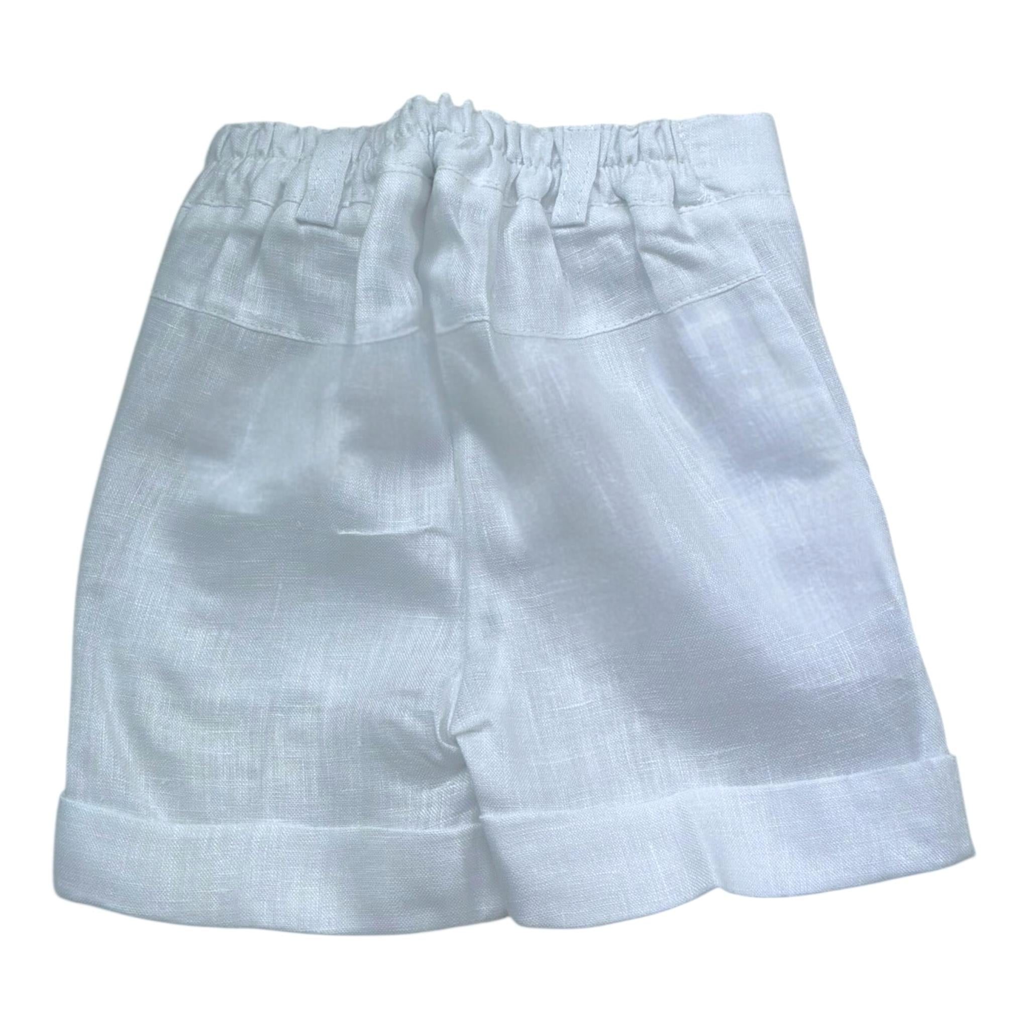 Manuel & Frank Bermuda Tinta Unita con Elastico In Vita  per Neonato MF2181I BIANCO MANUEL & FRANK 