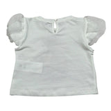 M+E' T-Shirt Girocollo Tinta Unita con Stampa per Bambina UE1856JX BIANCO M+E' 