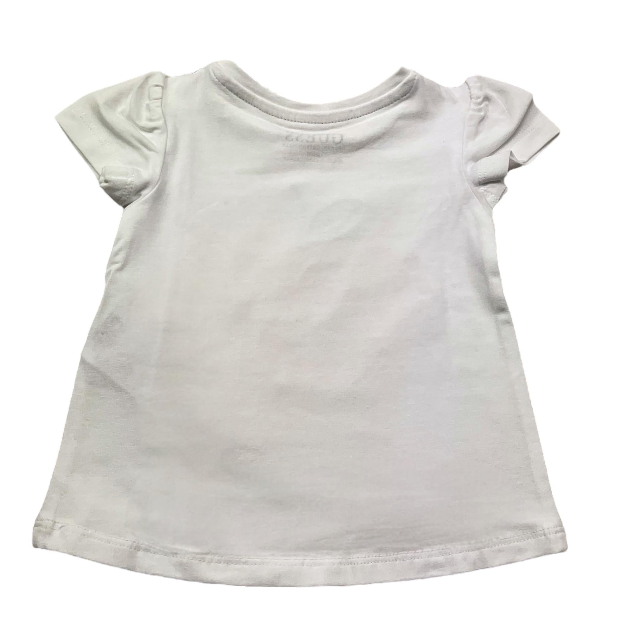 Guess T-Shirt Girocollo Tinta Unita con Stampa per Neonata A5GI01K6YW4 BIANCO GUESS 