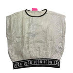 Icon Top Tinta Unita Traforato per Bambina IGKS00686 ARGENTO ICON 