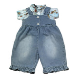 Moschino Completo 2 Pezzi Camicia-Salopette In Denim per Neonata MDG01N AZZURRO MOSCHINO 