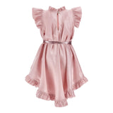 Monnalisa Abito Tinta Unita con Cintura per Bambina 71E915 ROSA MONNALISA 