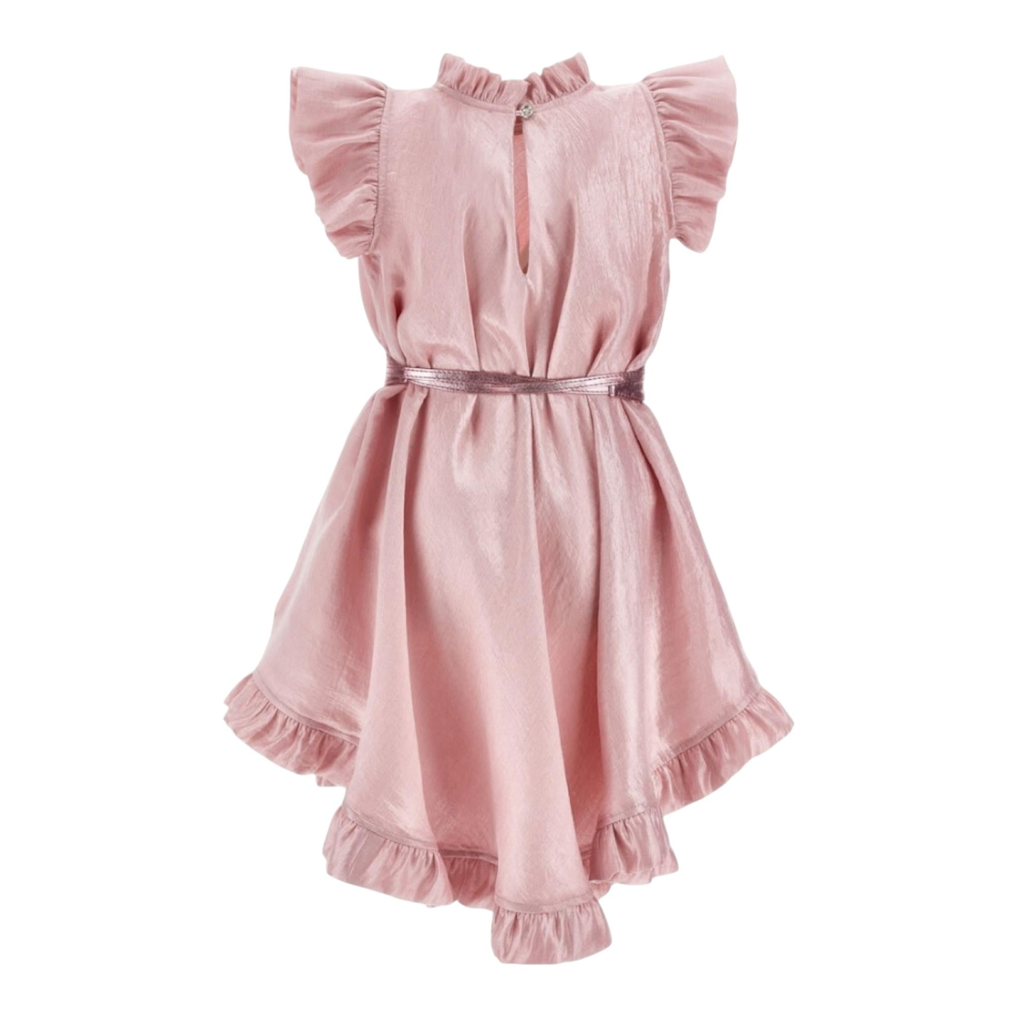 Monnalisa Abito Tinta Unita con Cintura per Bambina 71E915 ROSA MONNALISA 