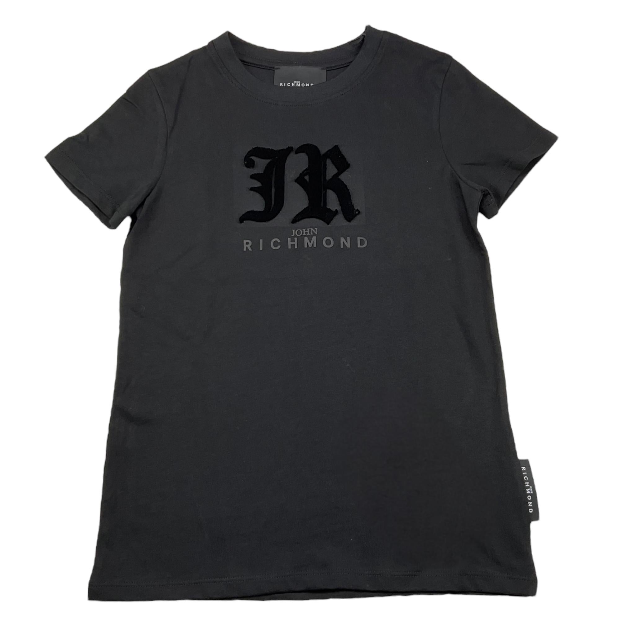 JOHN RICHMOND t-shirt girocollo tinta unita con stampa in contrasto Nero per Bambina RGA25009TS NERO JOHN RICHMOND 