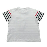 Daniele Alessandrini T-Shirt Girocollo Fantasia A Righe per Neonato 1296M00211N BIANCO DANIELE ALESSANDRINI 