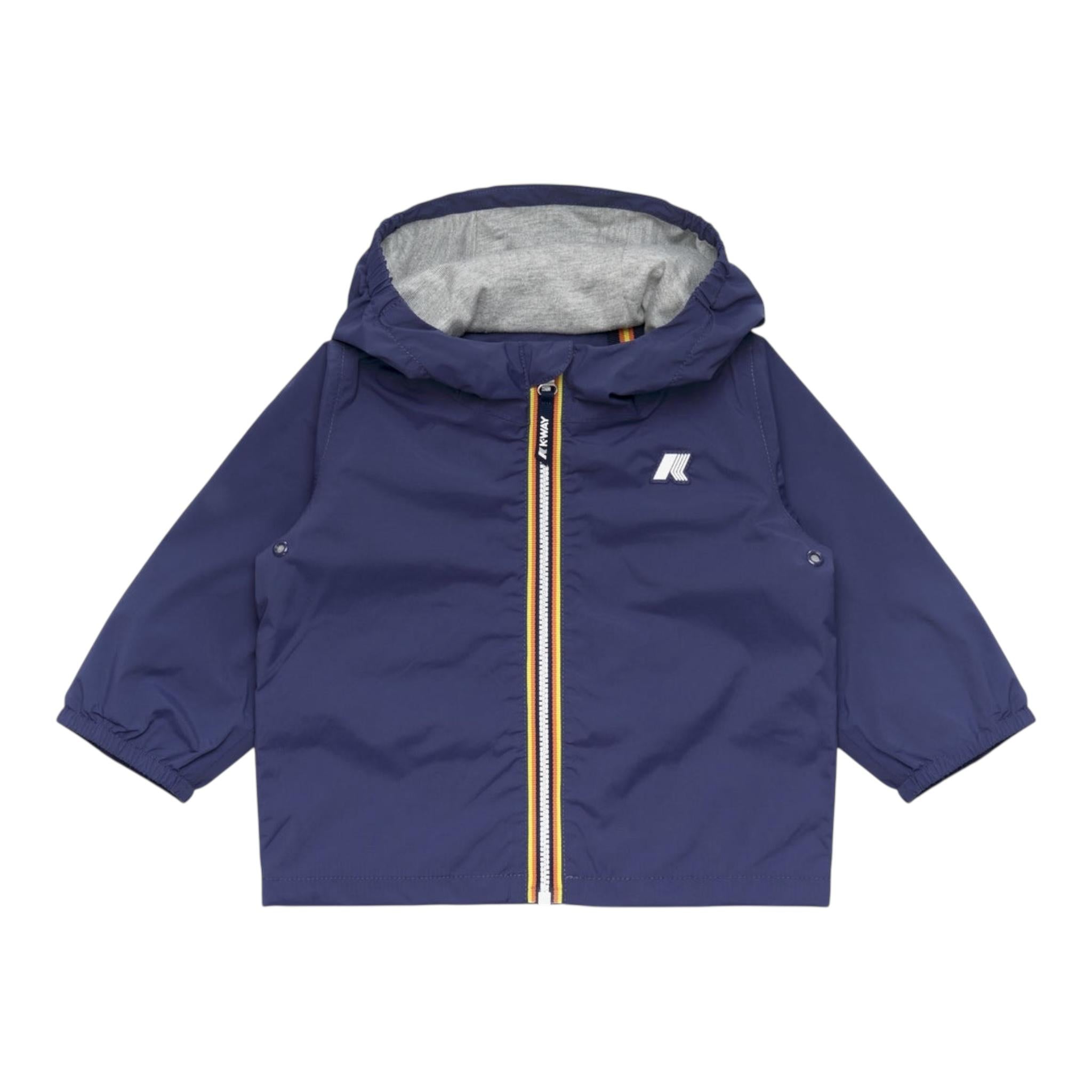 K-Way Giubbino Tinta Unita con Zip E Cappuccio per Bambino K41335WX BLU K-WAY 