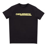 Dsquared2 T-Shirt Girocollo Tinta Unita con Stampa per Bambino DQ1808 NERO DSQUARED2 