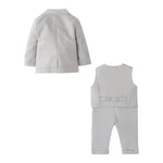 Mini Banda Completo 3 Pezzi Pantalone-Gilet -Giacca Tinta Unita per Neonato 38818 GRIGIO MINI BANDA 