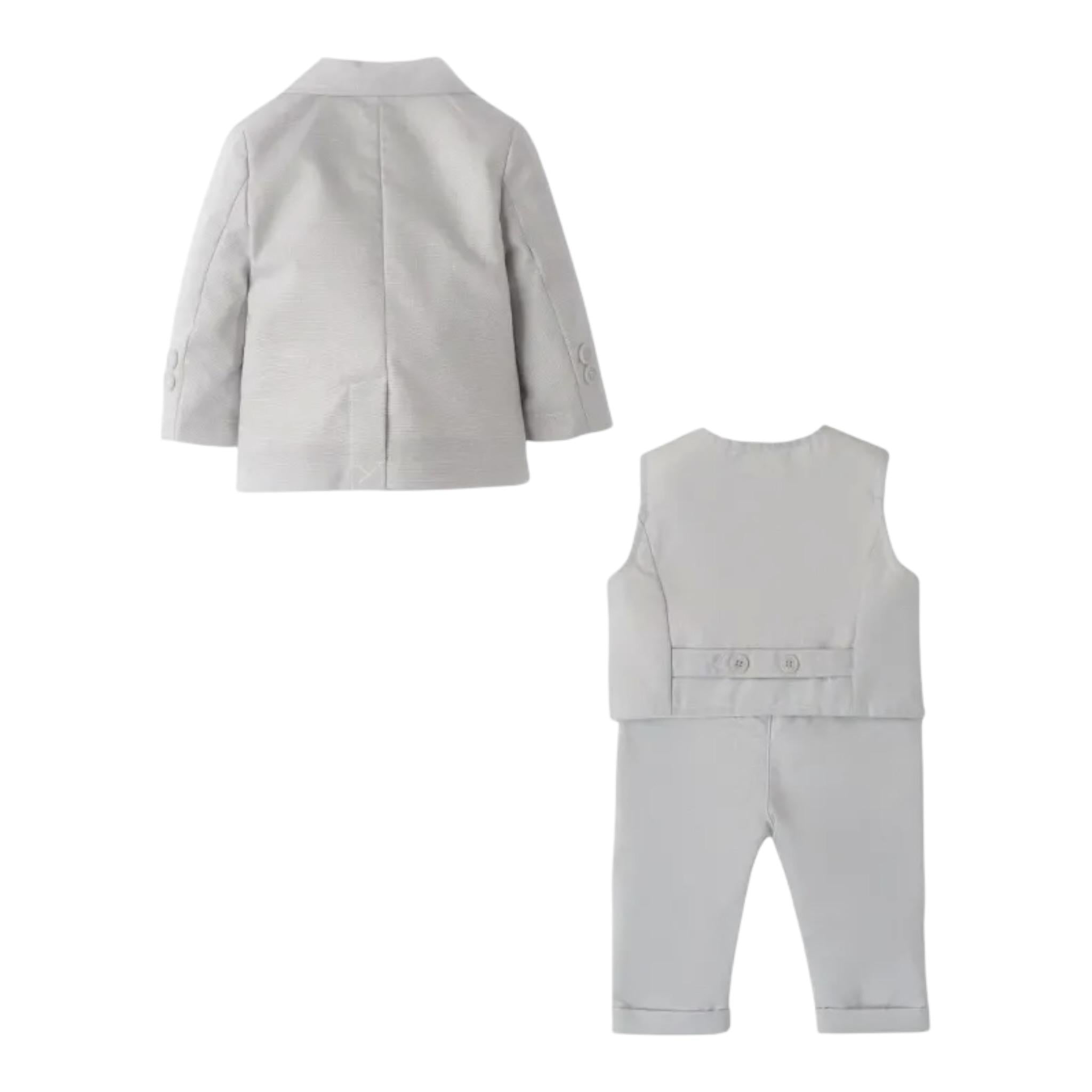 Mini Banda Completo 3 Pezzi Pantalone-Gilet -Giacca Tinta Unita per Neonato 38818 GRIGIO MINI BANDA 