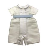 La Stupenderia Pagliaccetto Tinta Unita con Fantasia A Righe per Neonato CBPG53 BIANCO LA STUPENDERIA 