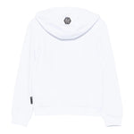 PHILIPPE PLEIN felpa chiusa con cappuccio tinta unita con stampa brillantinata Bianco per Bambino BJB0474 BIANCO PHILIPPE PLEIN 