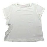 Liu Jo T-Shirt Girocollo Tinta Unita con Applicazione per Bambina GA5067XXX BIANCO LIU JO 