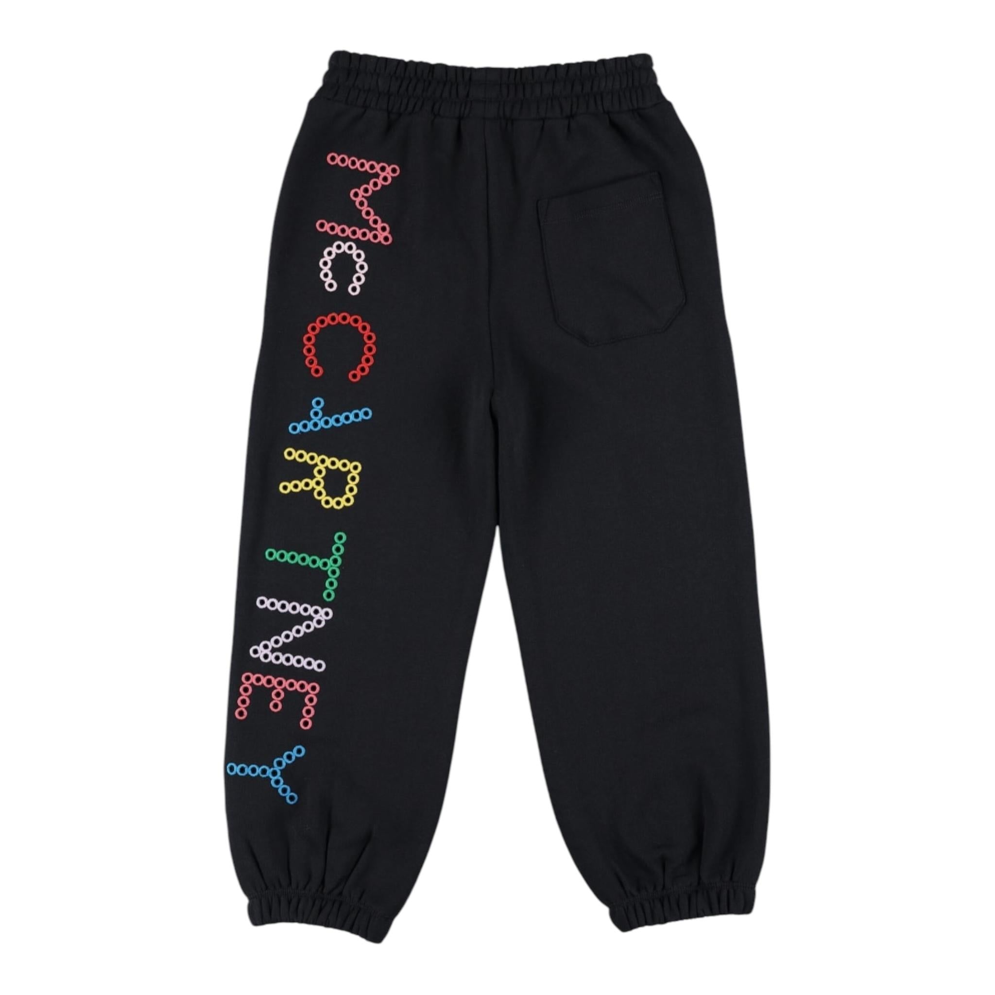 STELLA McCARTNEY pantalone tuta tinta unita con ricami Nero per Bambina TV6D20 NERO STELLA McCARTNEY 