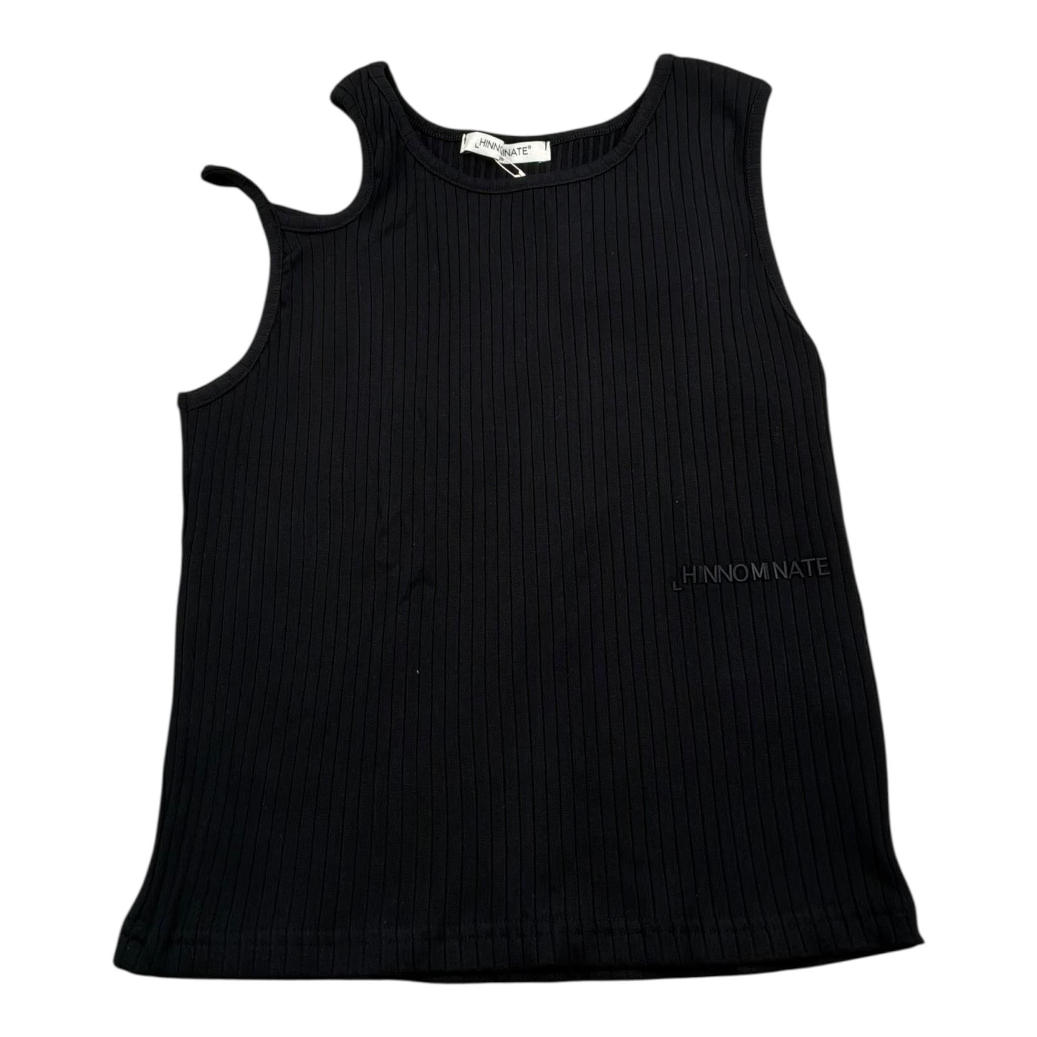 Hinnominate Canotta Tinta Unita con Logo per Bambina 3646M00078 NERO HINNOMINATE 