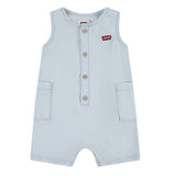 Levi'S Pagliaccetto Tinta Unita In Denim Giromanica per Neonato 6EK229 AZZURRO LEVI'S 