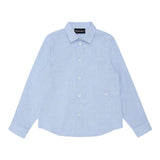 Emporio Armani Camicia Tinta Unita con Manica Lunga E Microfantasia per Bambino 3D4CJD AZZURRO EMPORIO ARMANI 