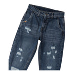 SARABANDA jeans tinta unita con strappi e girovita regolabile Blu per Bambino 0A534 BLU SARABANDA 