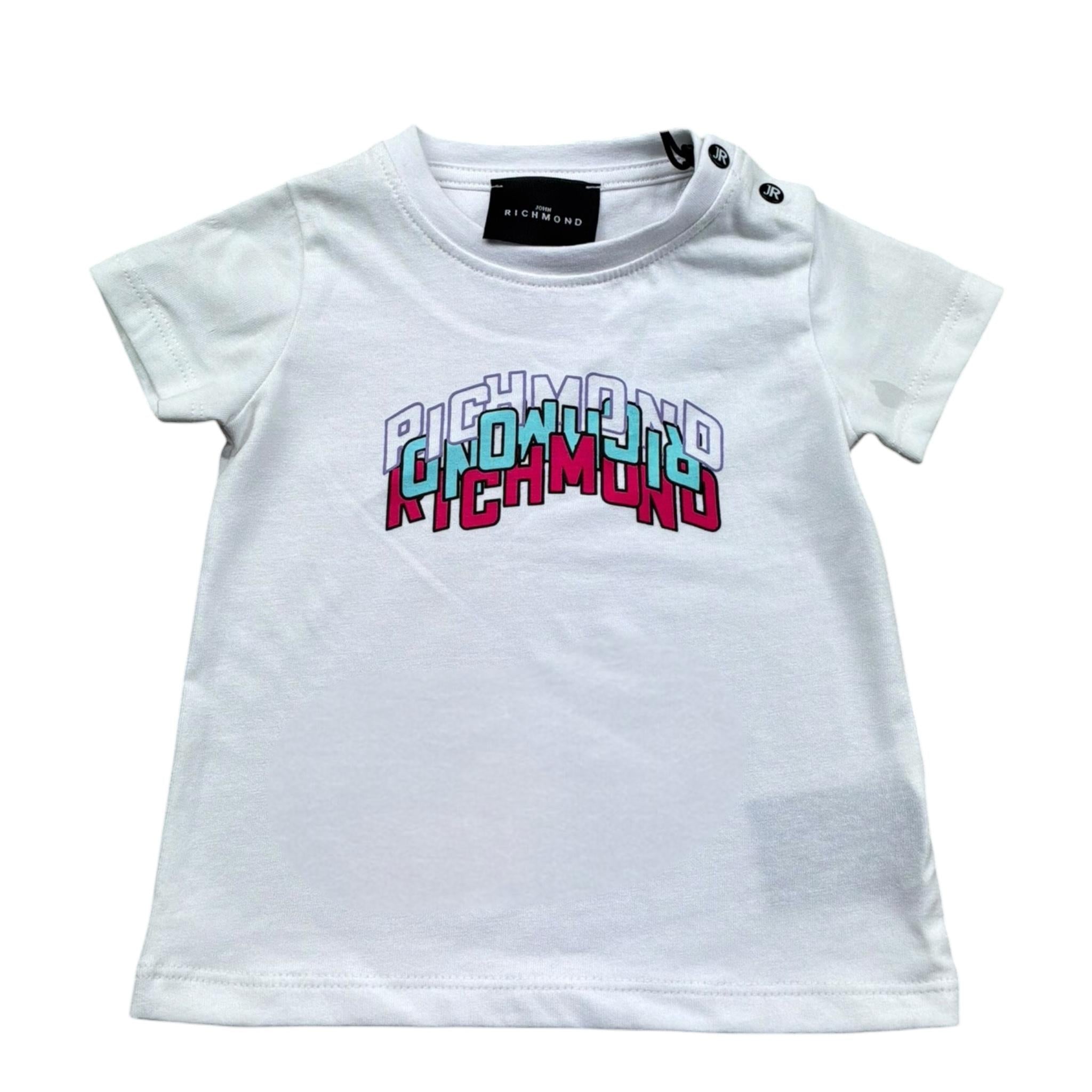 John Richmond T-Shirt Girocollo Tinta Unita con Logo per Neonata RIP26085TS BIANCO JOHN RICHMOND 