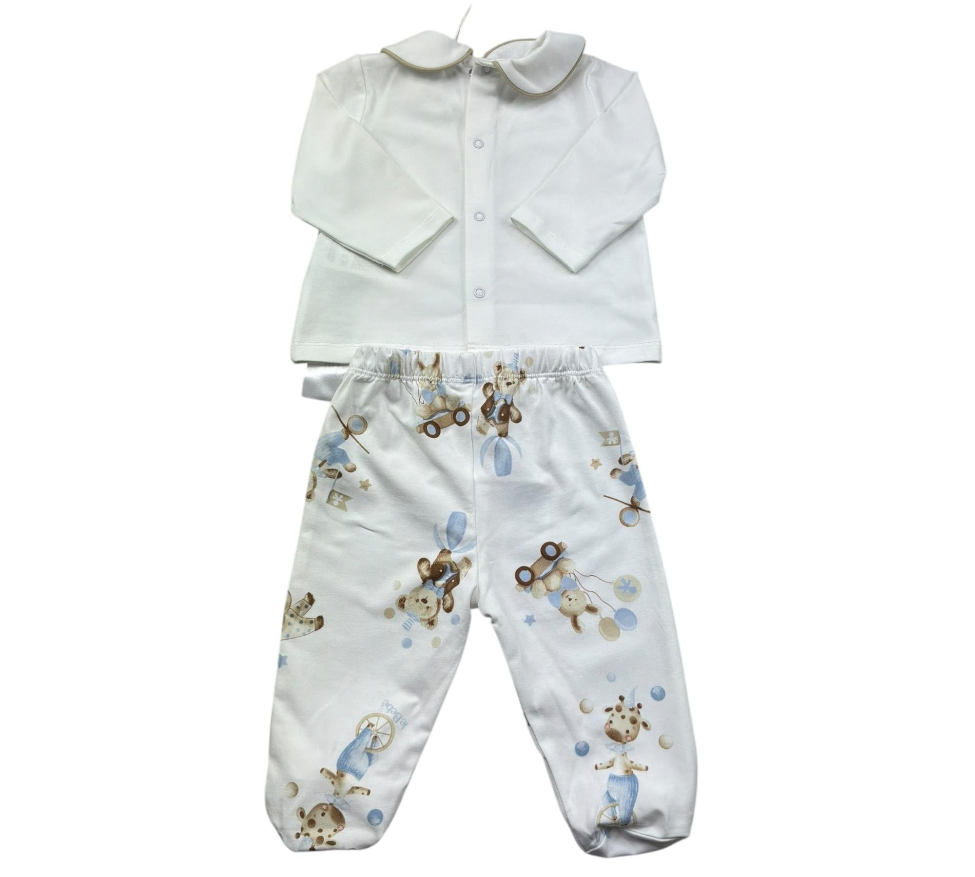 Le Bebe Completo 2 Pezzi Shirt-Ghettina Tinta Unita per Neonato LBB5273 BIANCO LE BEBE 