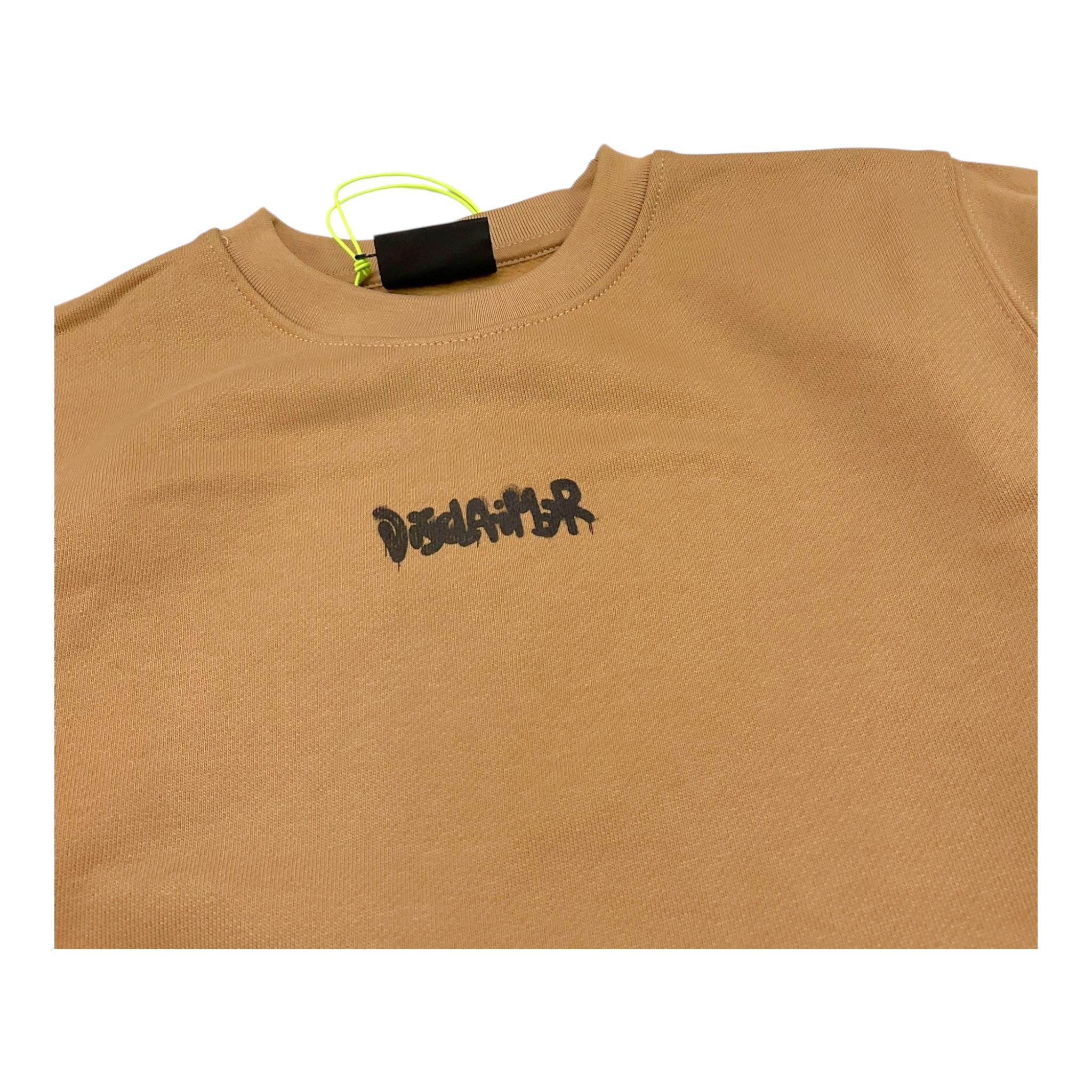 DISCLAIMER felpa girocollo tinta unita con stampa Biscotto per Bambino 24IDK58265 BISCOTTO DISCLAIMER 