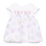 Monnalisa Abito Mezza Manica con Gonna Tulle per Neonata 31E906 BIANCO MONNALISA 