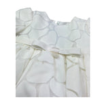 Le Bebe Abito Mezza Manica Tinta Unita con Ricami per Neonata LBG6328 BIANCO LE BEBE 