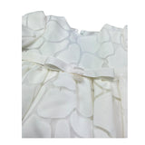 Le Bebe Abito Mezza Manica Tinta Unita con Ricami per Neonata LBG6328 BIANCO LE BEBE 