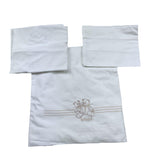 Le Bebe' Lenzuola Set 3 Pezzi Tinta Unita con Stampa per Neonato LBB4830 BIANCO LE BEBE' 