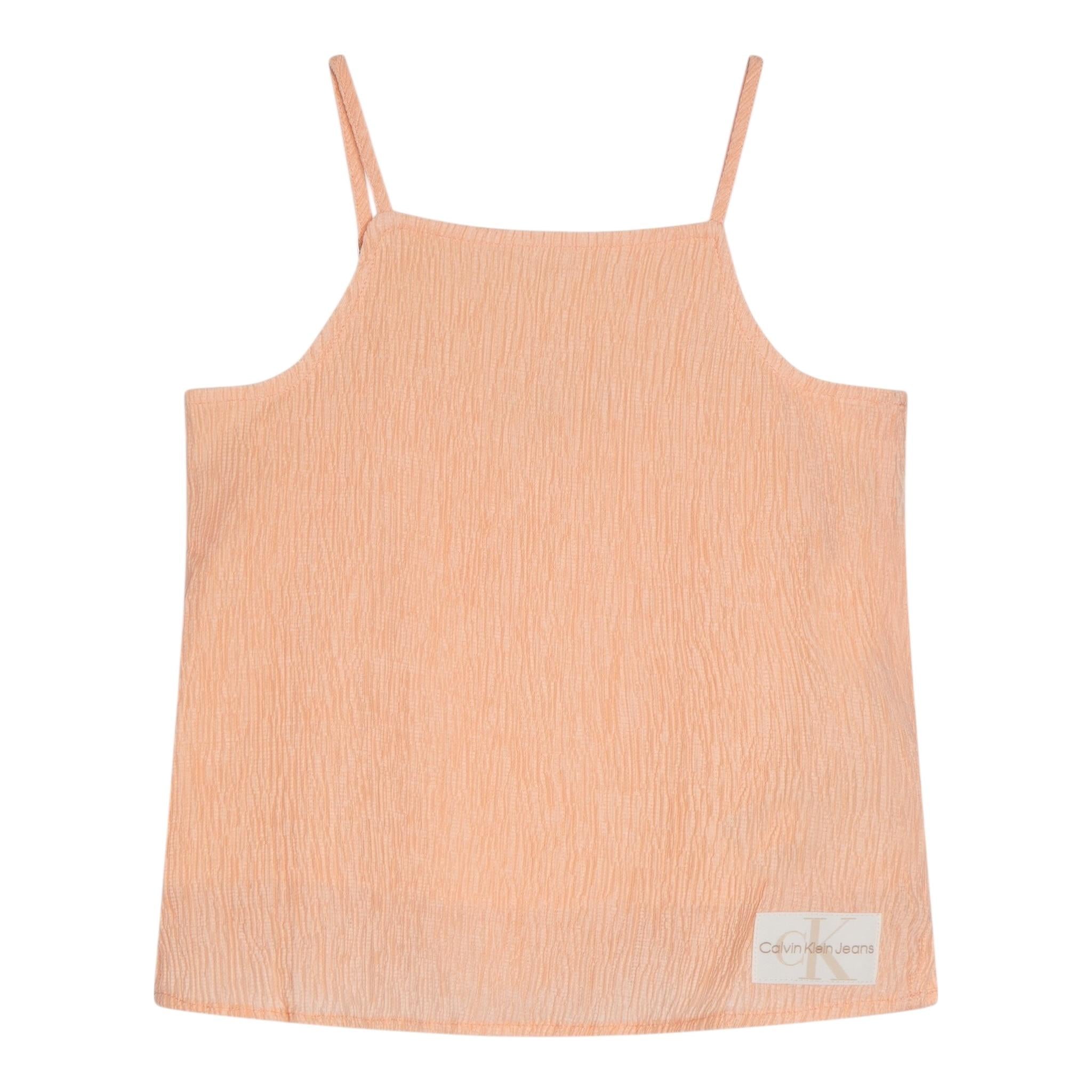 Calvin Klein Canotta Tinta Unita con Logo per Bambina IG0IG01954S0J PESCA CALVIN KLEIN 