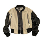 YES LONDON giubbino bicolore tinta unita con zip Panna/nero per Neonato JR0038 PANNA/NERO YES LONDON 