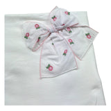 Le Bebe Coperta Tinta Unita con Fiocco per Neonata BG6219 BIANCO LE BEBE 