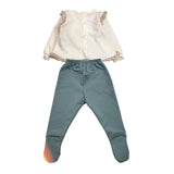 CALAMARO completo 2pz shirt-ghettina bicolore Bianco per Neonata 11059 BIANCO CALAMARO 