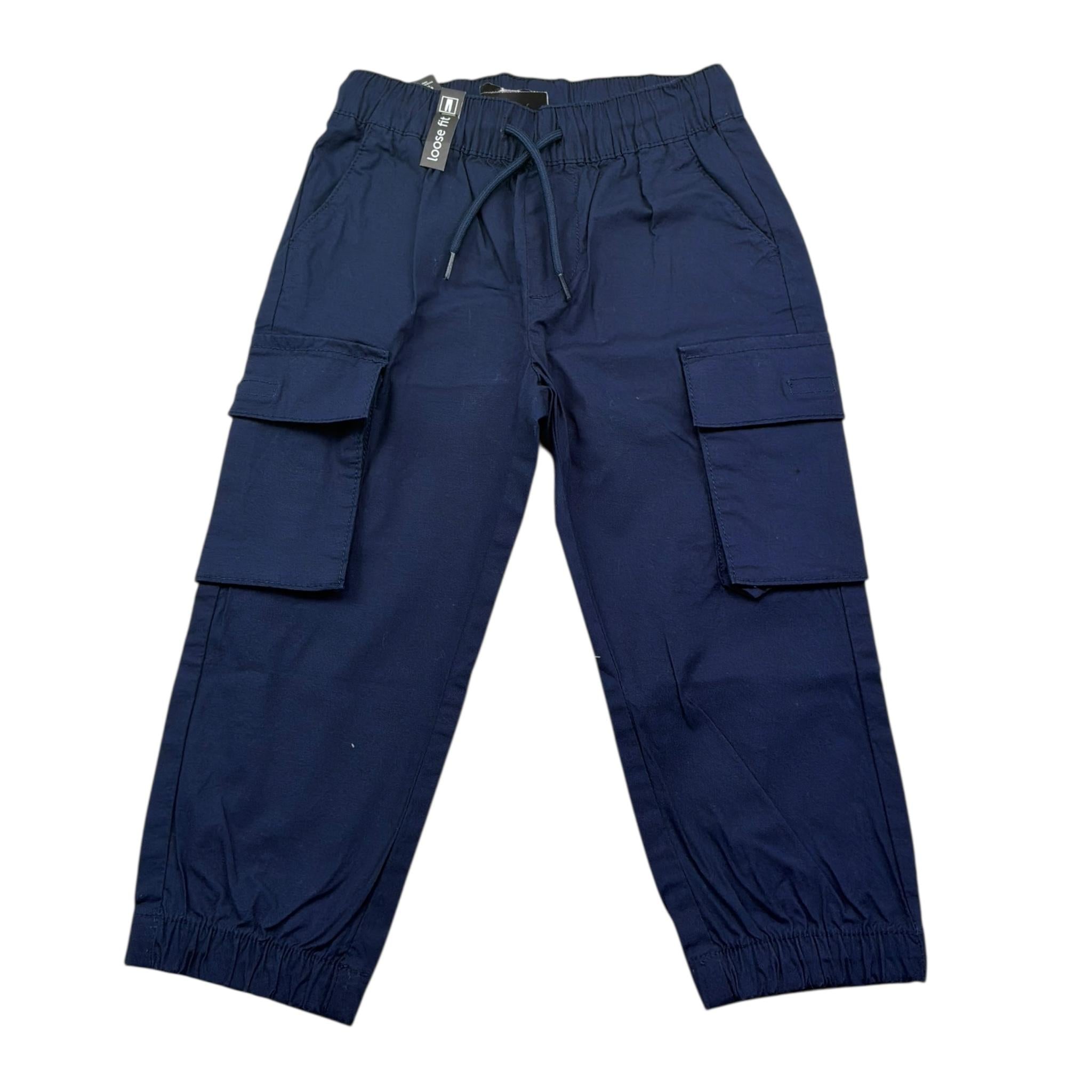 Minibanda Pantalone Tinta Unita con Elastico In Vita per Neonato 0B035 BLU MINIBANDA 