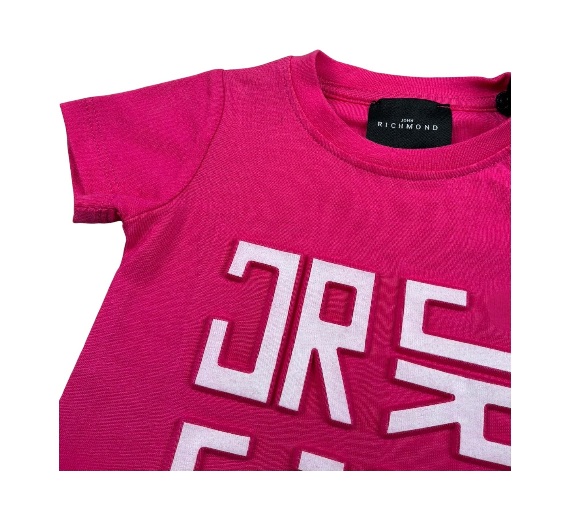 John Richmond T-Shirt Girocollo Tinta Unita con Logo per Neonata RIP26026TS FUXIA JOHN RICHMOND 