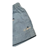 Saint Barth Short In Denim Tinta Unita con Elastico In Vita per Bambina CHAMBRAY AZZURRO SAINT BARTH 