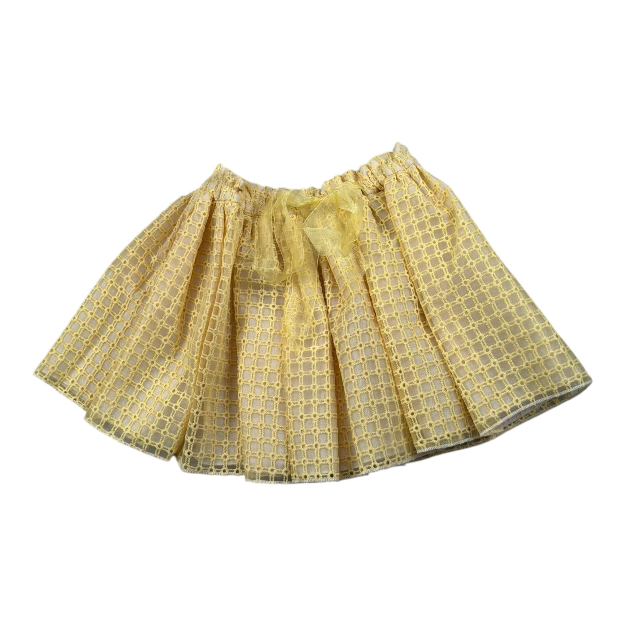 A' La Page Gonna Tinta Unita con Elastico In Vita per Bambina ALLIUM GIALLO A' LA PAGE 