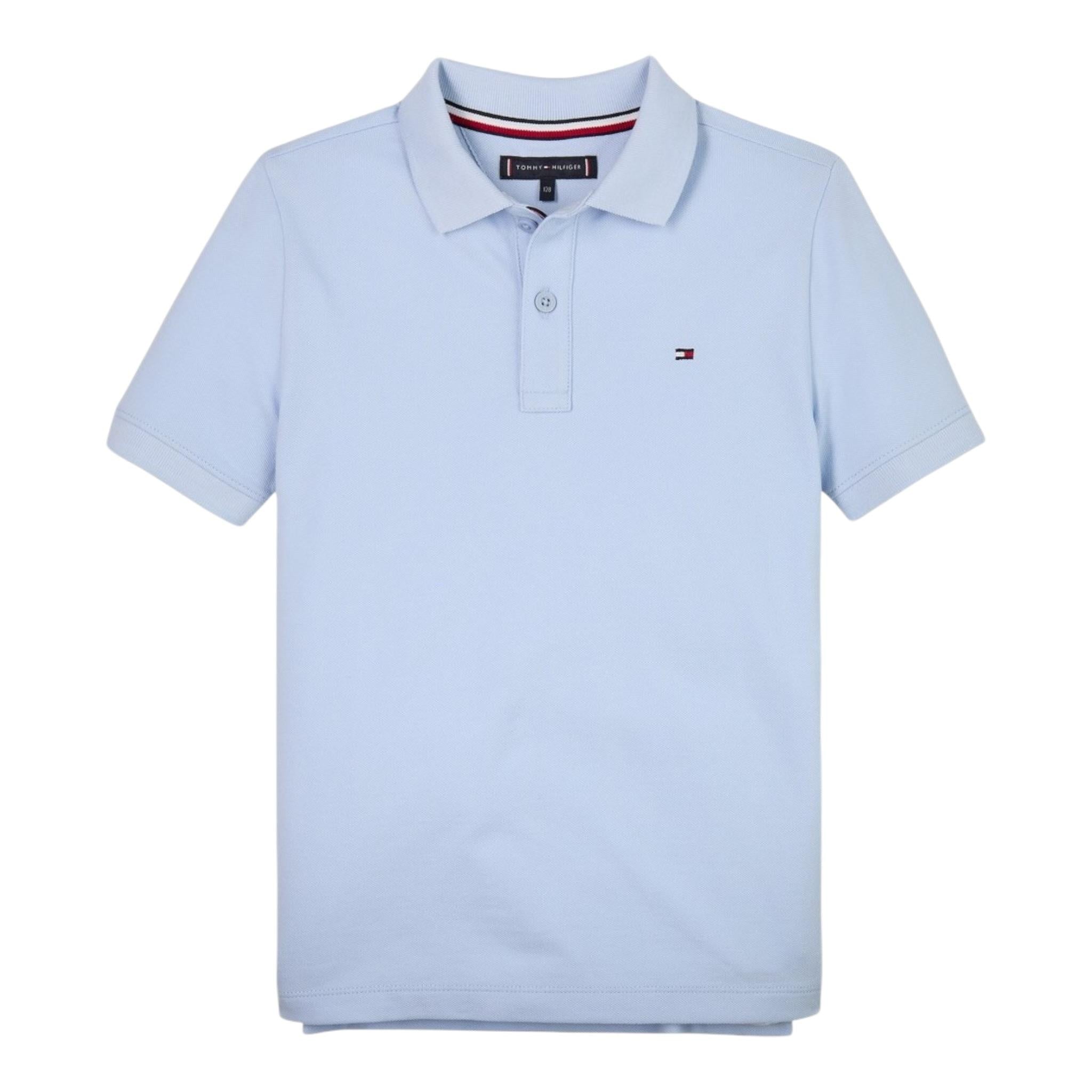 Tommy Hilfiger Polo Mezza Manica Tinta Unita per Neonato KB0KB091033 AZZURRO TOMMY HILFIGER 