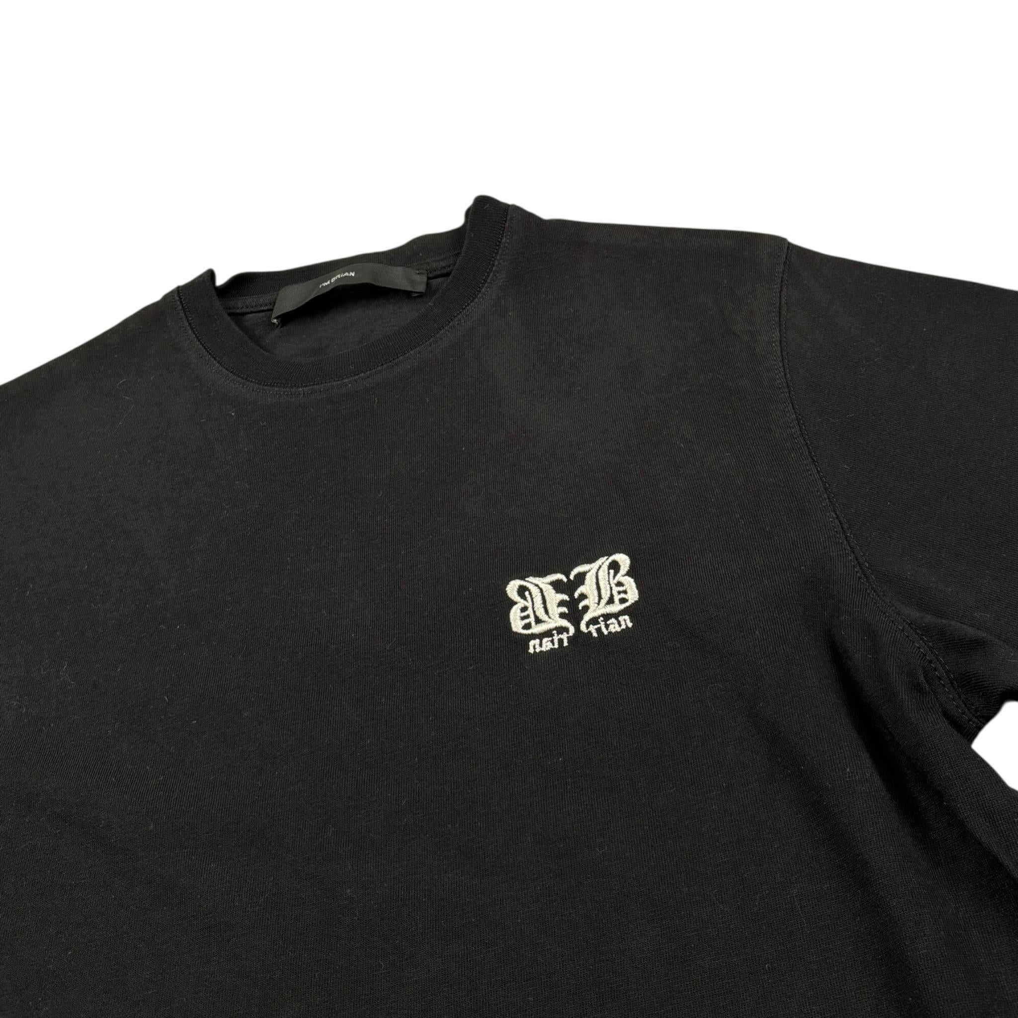 I'M Brian T-Shirt tinta unita con Stampa Nero per Bambino TS1924J NERO I'M BRIAN 