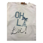 PLEASE shirt girocollo tinta unita con stampa Panna per Neonata ML07030G65 PANNA PLEASE 