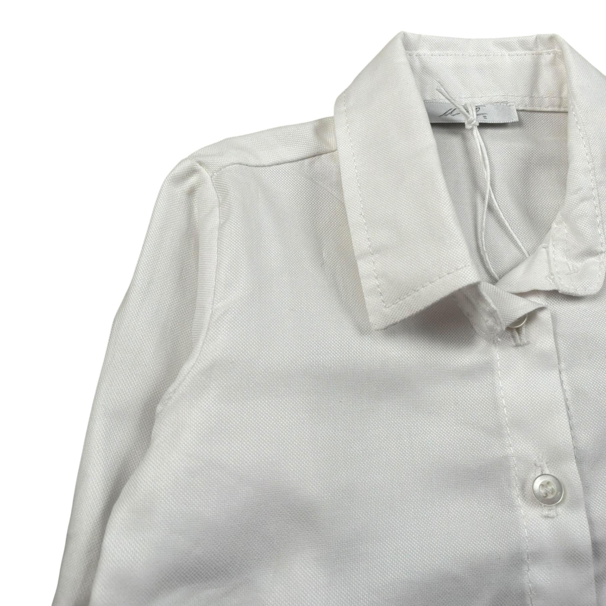 M+E' Camicia Manica Lunga Tint Unita Bianco per Bambino UE0448 BIANCO M+E' 