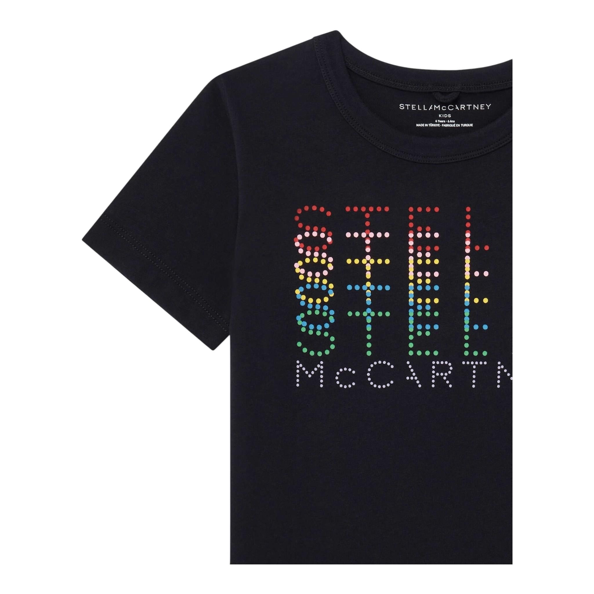 STELLA McCARTNEY t-shirt girocollo tinta unita con stampa Nero per Bambina TV8C81 NERO STELLA McCARTNEY 
