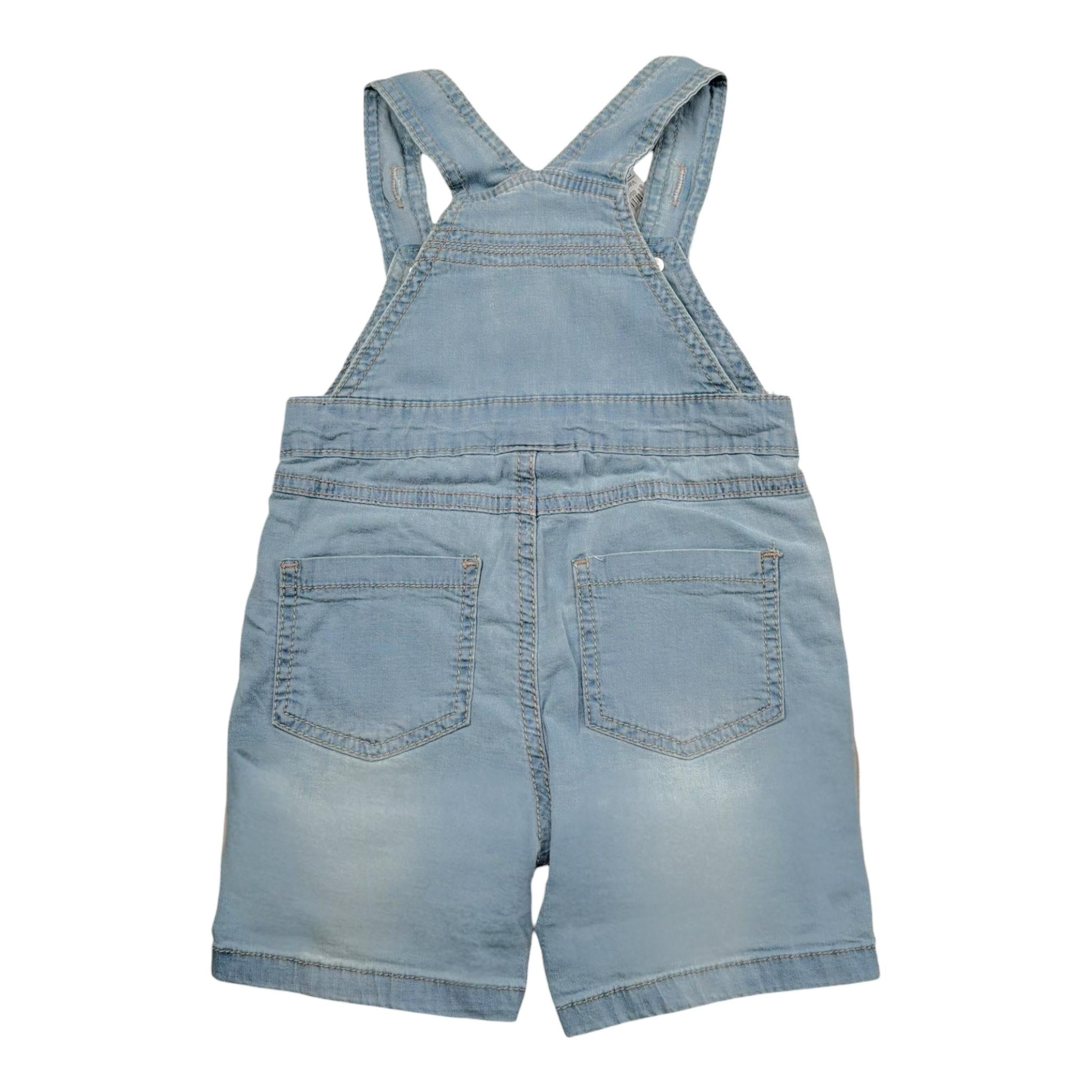 I Do Salopette In Denim Tinta Unita per Neonato 4B177 AZZURRO I DO 